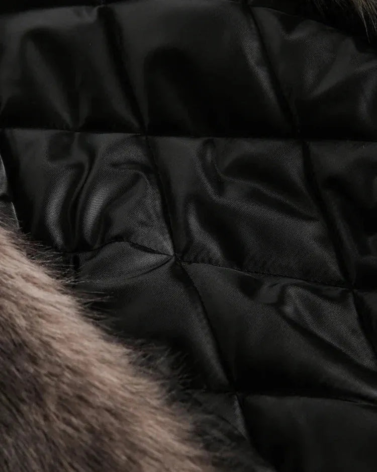 Camouflage winterjas met bontvoering en capuchon – Ysaline