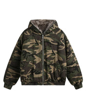 Camouflage winterjas met bontvoering en capuchon – Ysaline