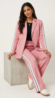 Casual chic blazer set met zijstrepen - Nova