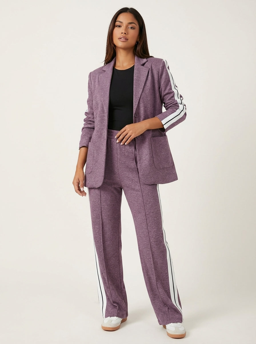 Casual chic blazer set met zijstrepen - Nova