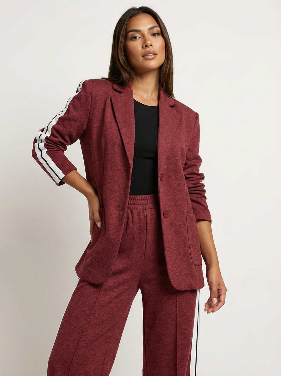 Casual chic blazer set met zijstrepen - Nova