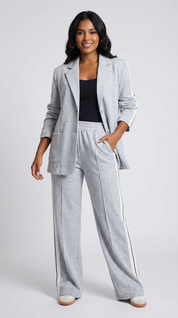 Casual chic blazer set met zijstrepen - Nova