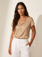 Casual dames top met knoopsluiting - Noa