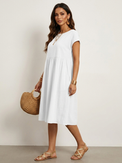 Casual midi jurk met zakken - Luna