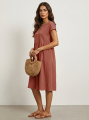 Casual midi jurk met zakken - Luna
