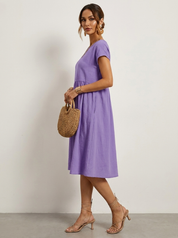 Casual midi jurk met zakken - Luna