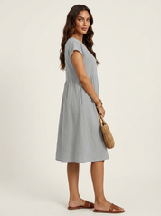 Casual midi jurk met zakken - Luna