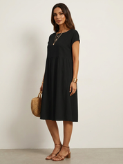 Casual midi jurk met zakken - Luna
