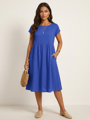 Casual midi jurk met zakken - Luna