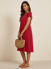 Casual midi jurk met zakken - Luna