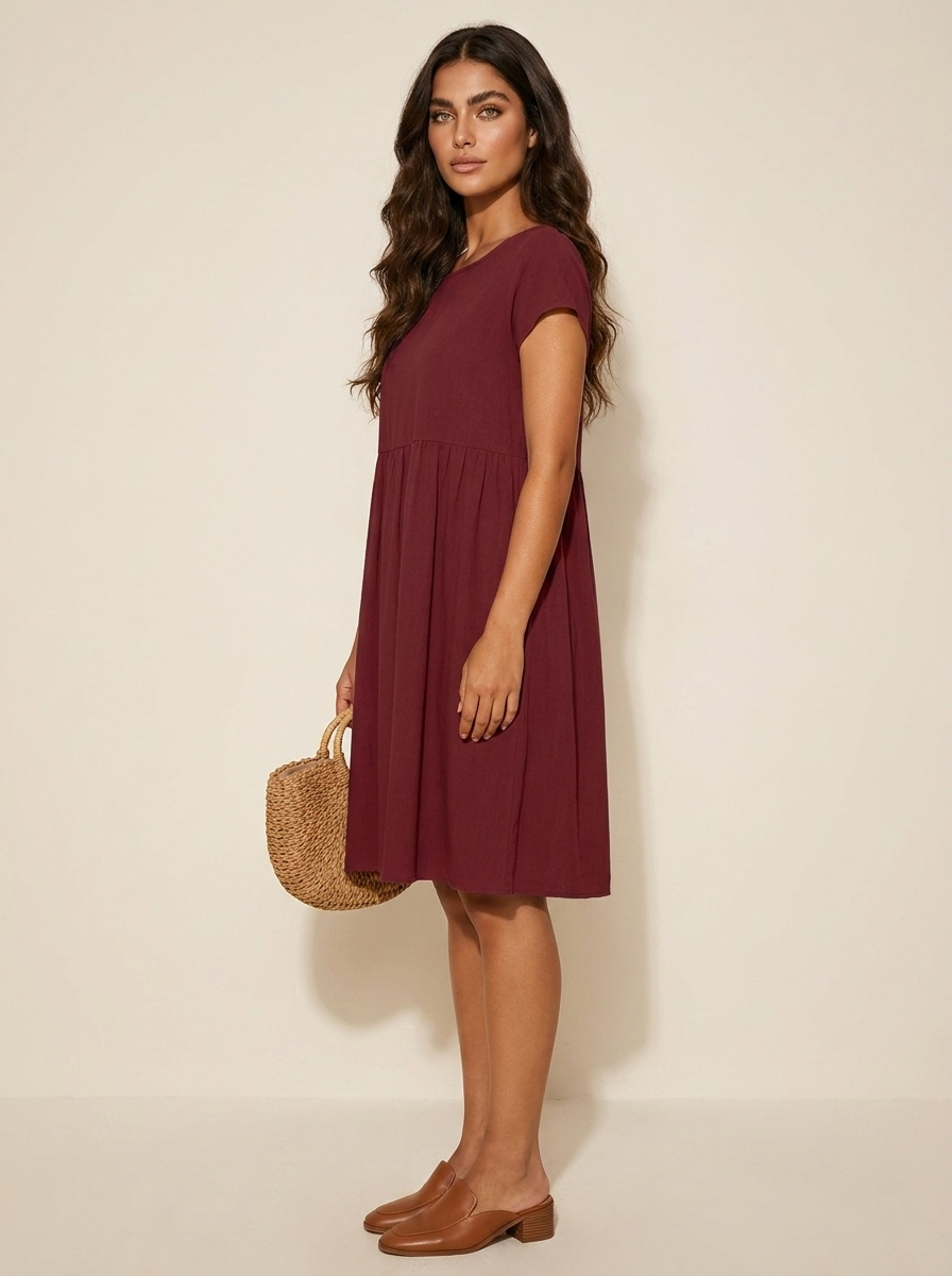 Casual midi jurk met zakken - Luna