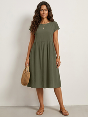 Casual midi jurk met zakken - Luna