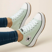 Casual platform sneakers met sportieve look