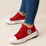 Casual platform sneakers met sportieve look