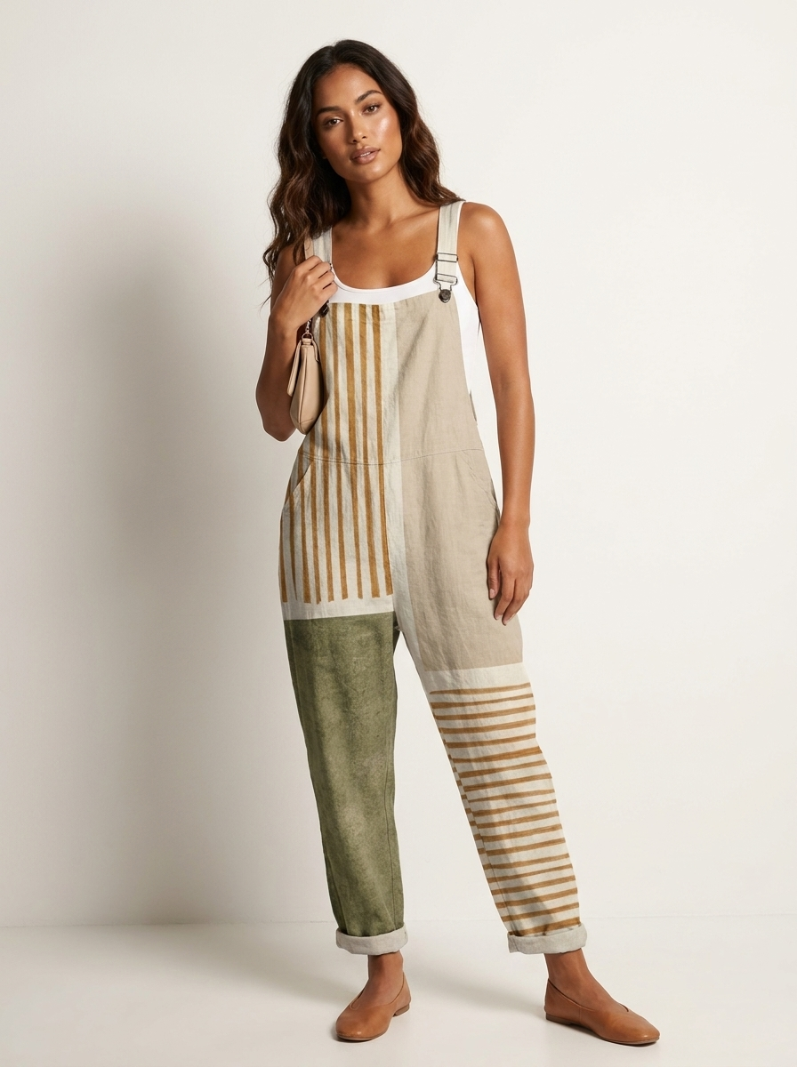 Casual tuinbroek jumpsuit met print - Luna
