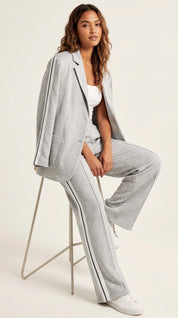 Casual chic dames set met blazer en broek met zijstrepen