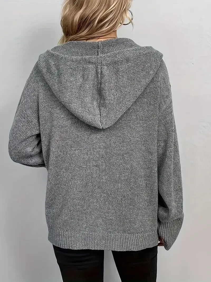 Casual gebreide dames cardigan met capuchon – Livia