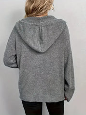 Casual gebreide dames cardigan met capuchon – Livia