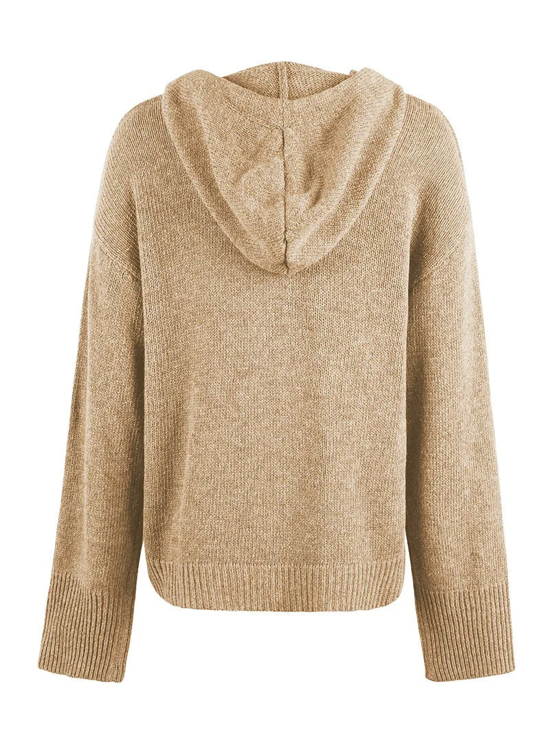 Casual gebreide dames cardigan met capuchon – Livia