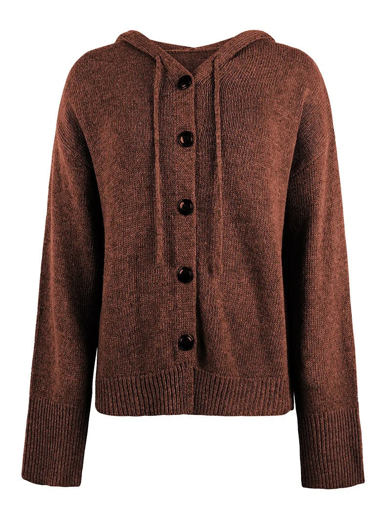 Casual gebreide dames cardigan met capuchon – Livia