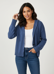 Casual gebreide dames cardigan met capuchon – Livia