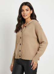 Casual gebreide dames cardigan met capuchon – Livia