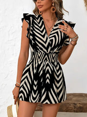 Chevron print dames playsuit – Palma