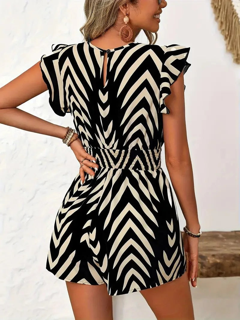Chevron print dames playsuit – Palma