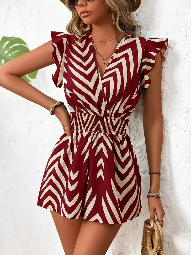 Chevron print dames playsuit – Palma