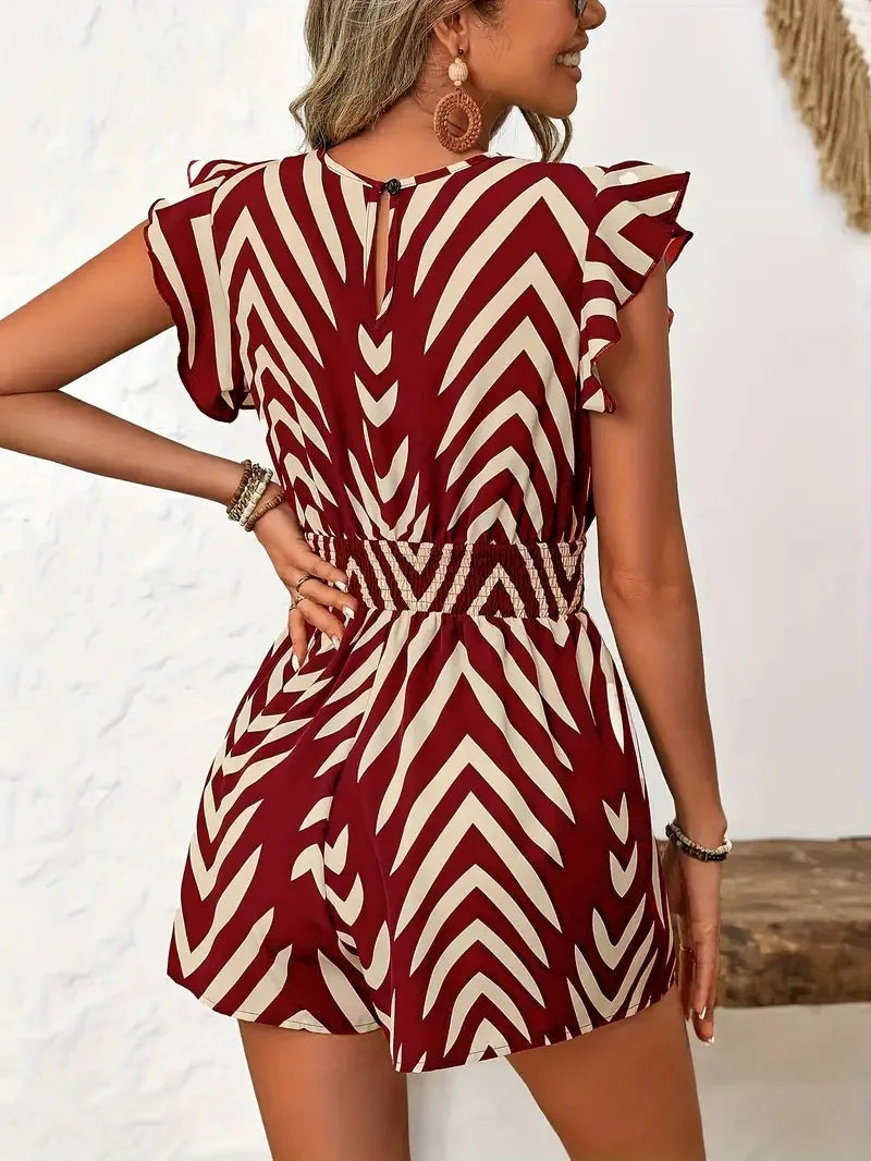 Chevron print dames playsuit – Palma