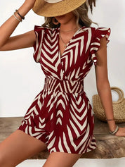 Chevron print dames playsuit – Palma