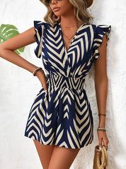 Chevron print dames playsuit – Palma