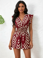 Chevron print dames playsuit – Palma