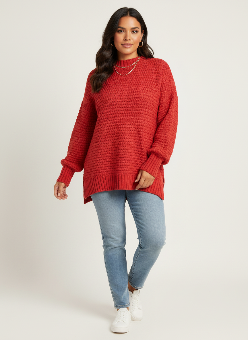 Chunky gebreide damestrui met structuur – Aurelle