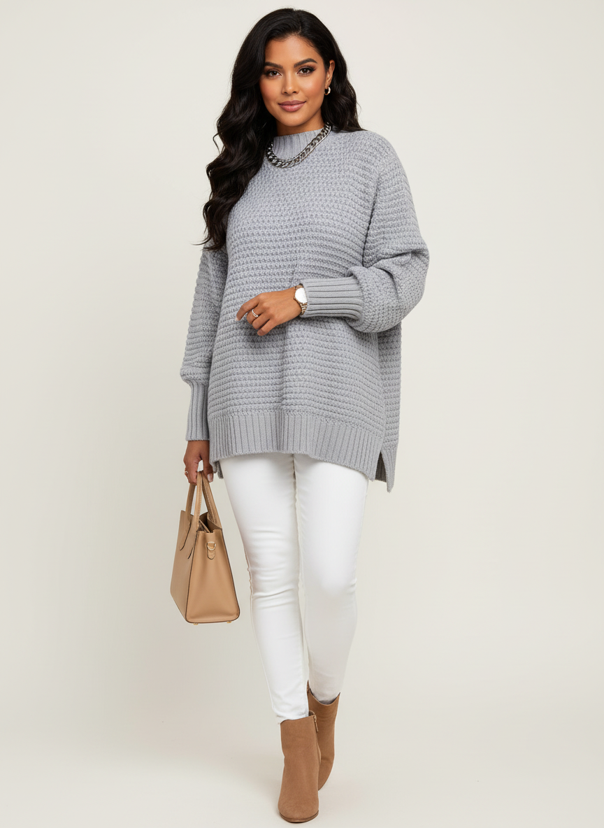 Chunky gebreide damestrui met structuur – Aurelle