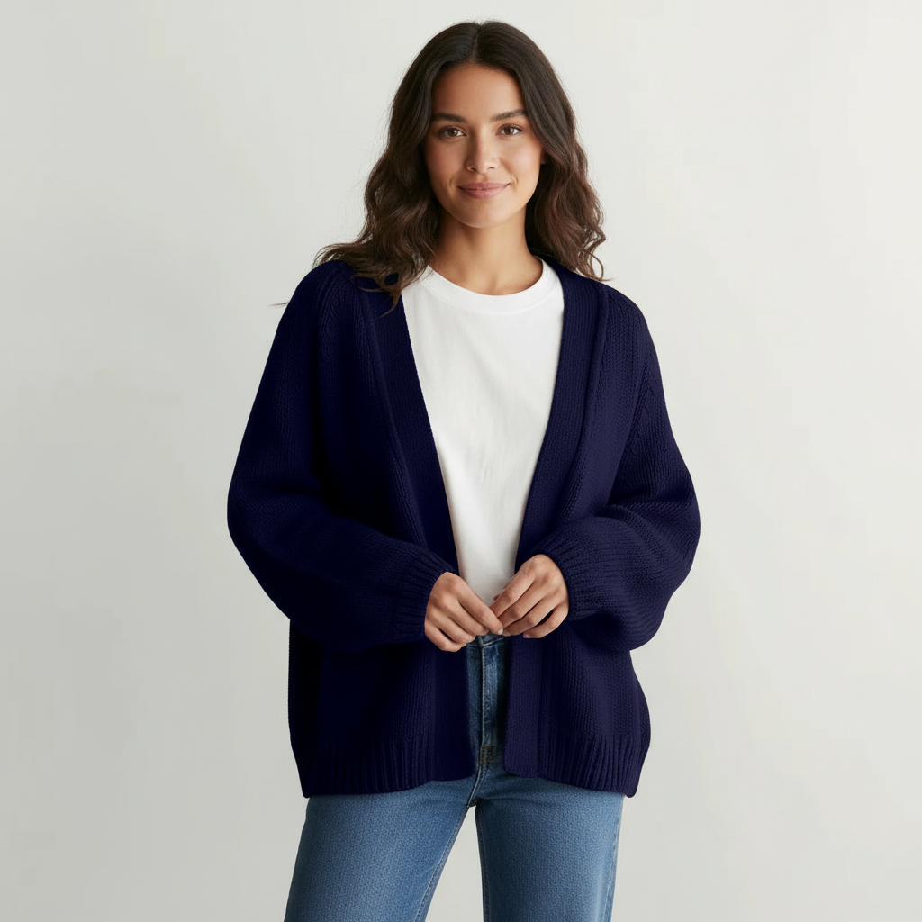Comfortable women's cardigan with balloon sleeves – Amara