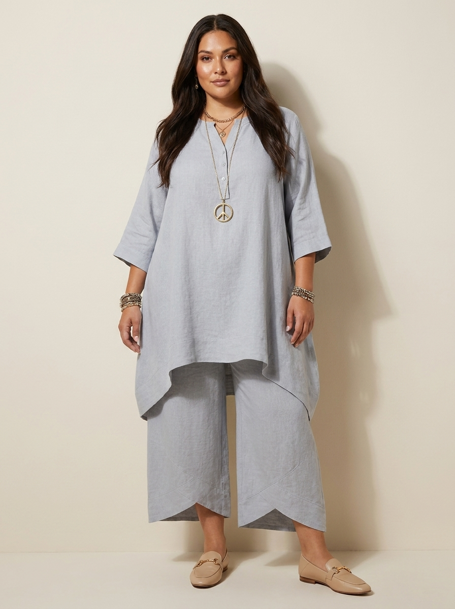 Comfortabele Dames Set met Tuniek en Losse Broek – Amara