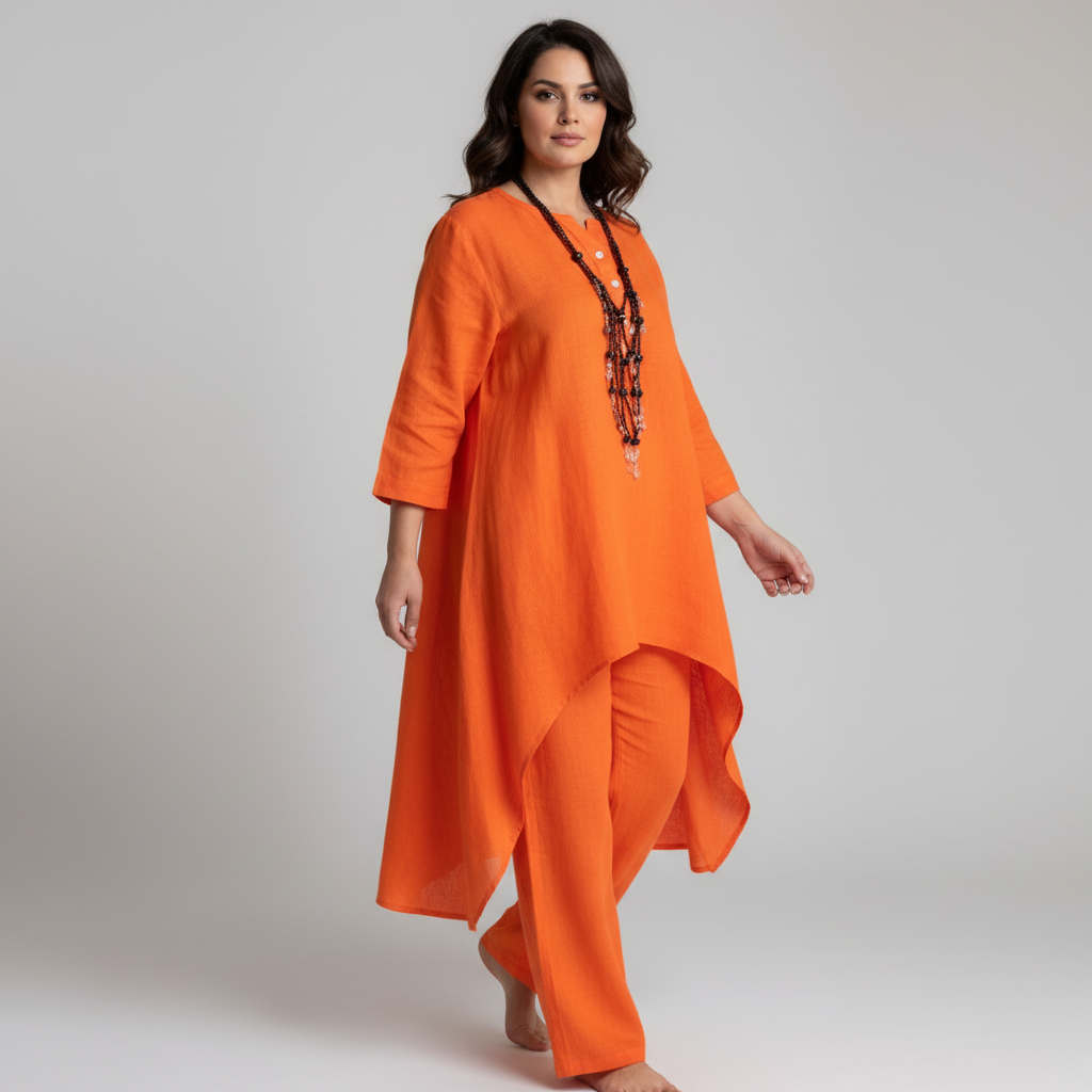 Comfortabele Dames Set met Tuniek en Losse Broek – Amara