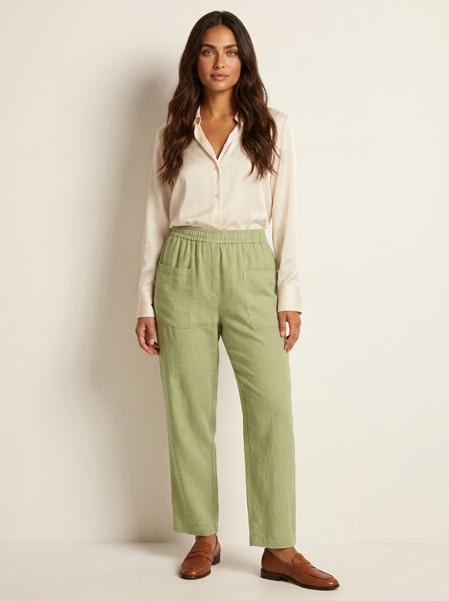 Comfortabele Linnen Look Broek - Femke