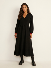 Comfortabele maxi jurk met V-hals - Lotte