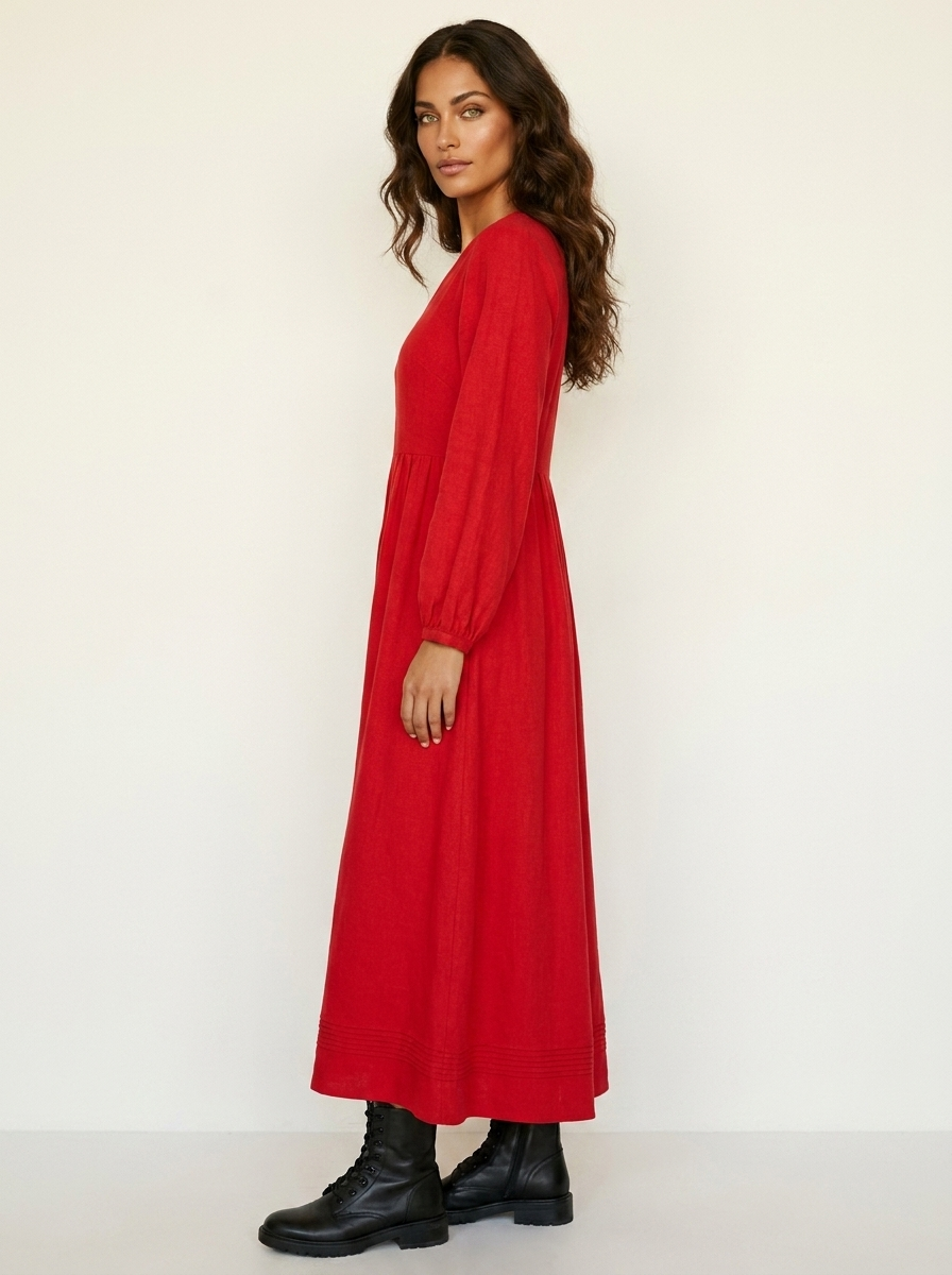 Comfortabele maxi jurk met V-hals - Lotte