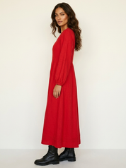 Comfortabele maxi jurk met V-hals - Lotte