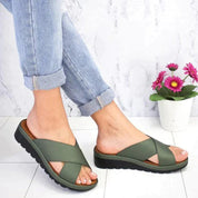 Comfortabele metallic slippers - Elise
