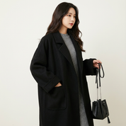 Comfortabele oversized dames trenchcoat van wolmix voor elk seizoen