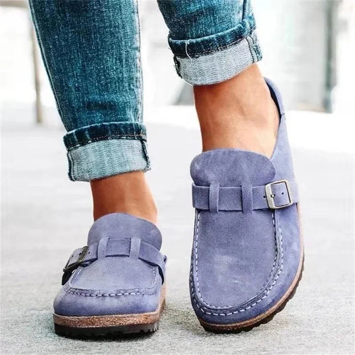 Comfortabele suède instap sandalen – Myrthe