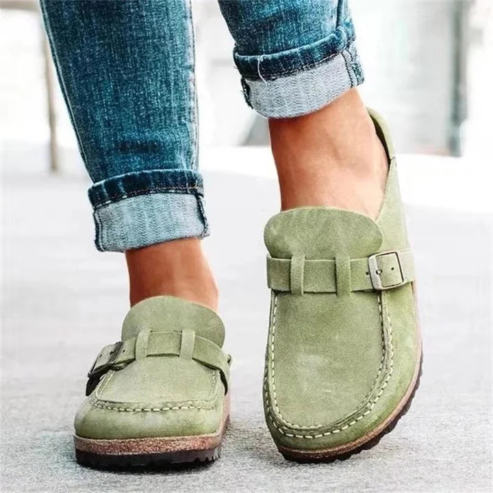 Comfortabele suède instap sandalen – Myrthe