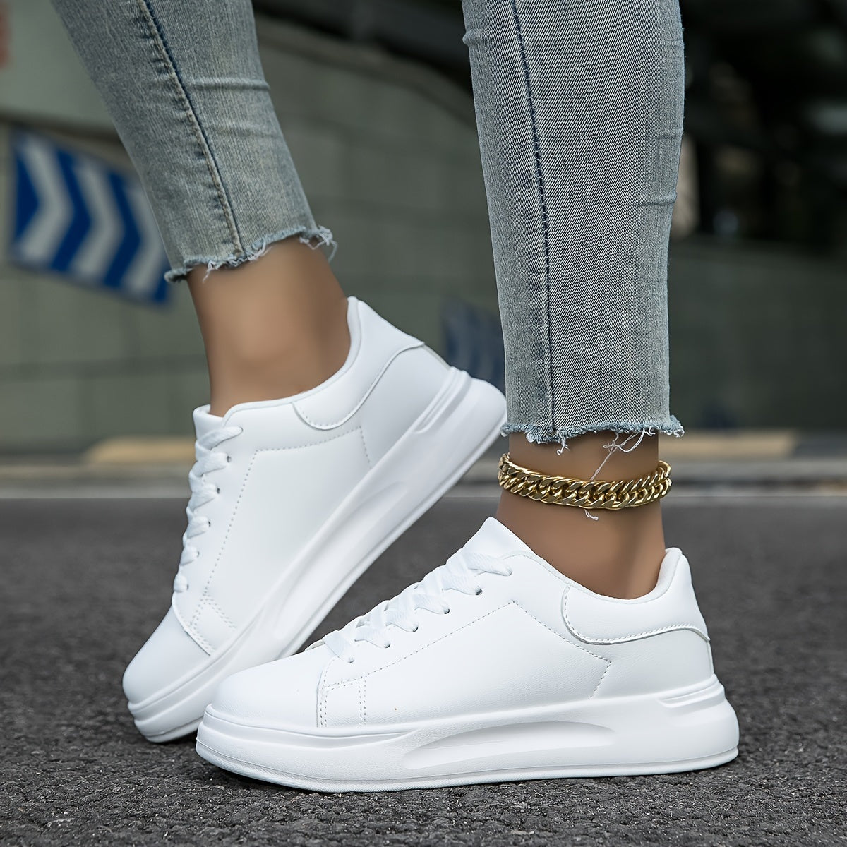 Comfortabele witte dames sneakers - Élise