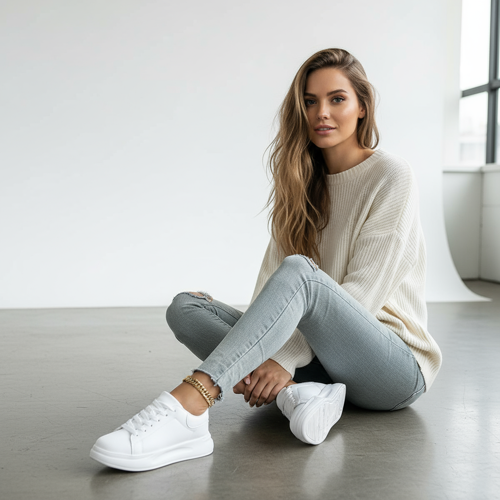 Comfortabele witte sneakers voor dames