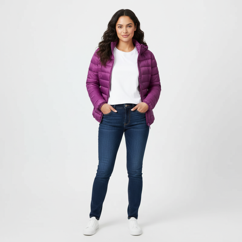 Comfortabele dames donsjack met sportieve pasvorm