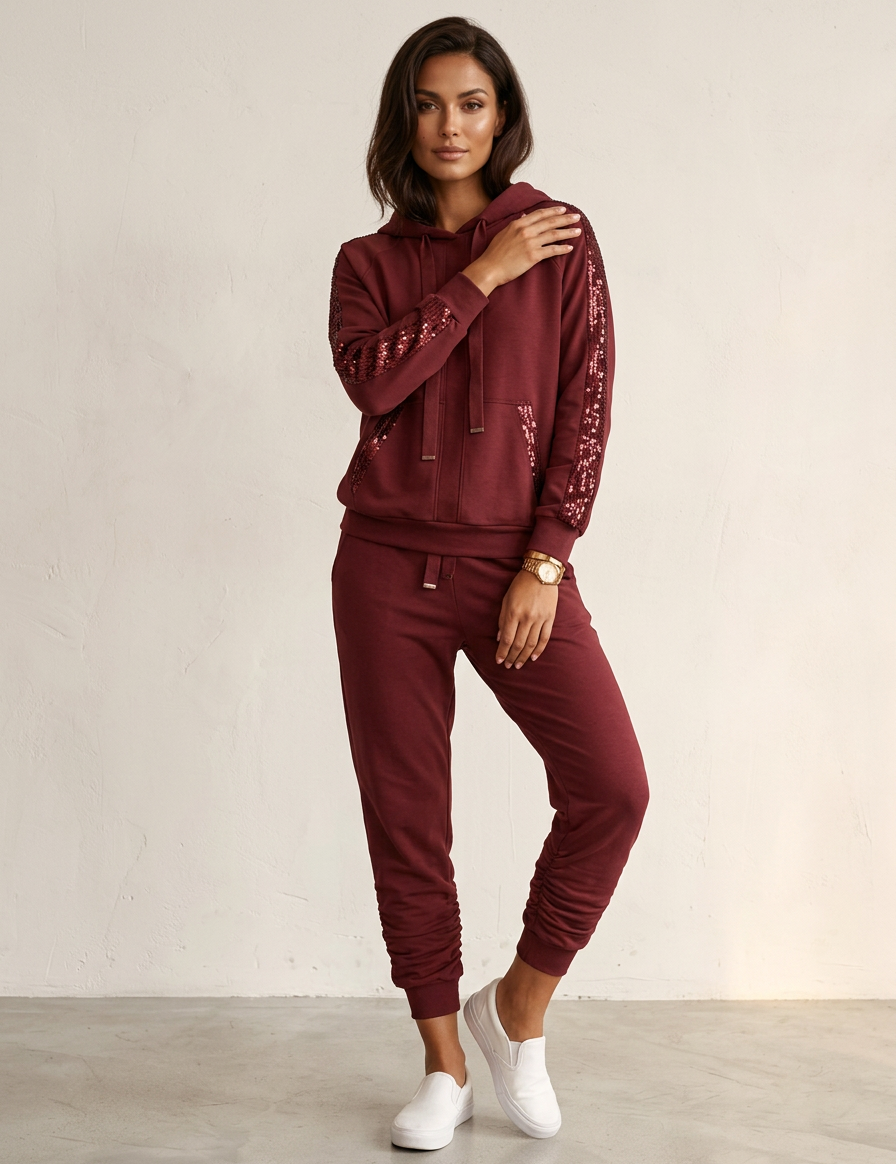 Comfortable women’s lounge set with sequins - Mireille